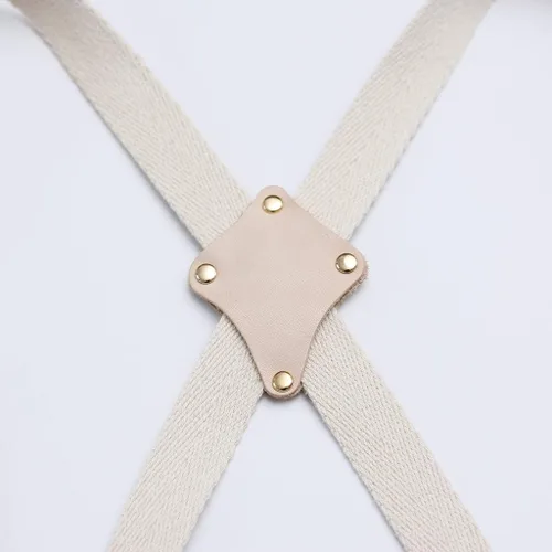 Miniatura 9 de Jeanerlor Delantales de mezclilla a rayas azules para mujeres y hombres, delantal de mezclilla con espalda cruzada, cuello ajustable, unisex, con 4