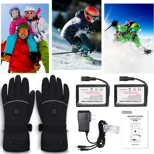 Miniatura 8 de Autocastle Guantes térmicos para mujeres y hombres, guantes de batería recargable de 7.4 V, guantes de calefacción eléctrica, lavables
