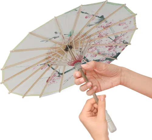 Miniatura 2 de Paraguas de papel aceitado chino japonés aceitado, hecho a mano, sombrillas, sombrillas, flores de ciruelo, paraguas para decoración de boda