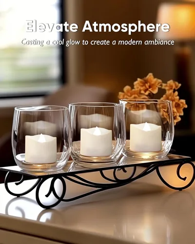 Miniatura 7 de Homemory Velas de té LED sin llama de color blanco frío, más de 200 horas, funciona con pilas, velas votivas eléctricas falsas para Navidad