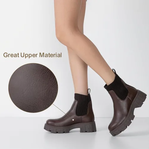 Miniatura 6 de Jeossy Botines 9610 para mujer, con plataforma Chelsea, tacón grueso, suela elástica