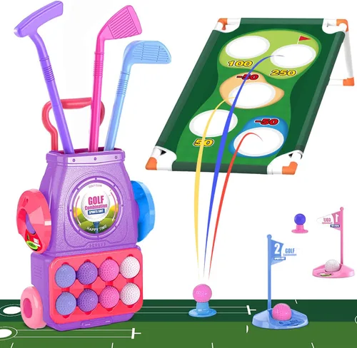 TOY Life Clubes de golf para niños 3-5, juego de golf para niños, palos de golf para niños pequeños, juegos de golf para niños de 3 a 4 años