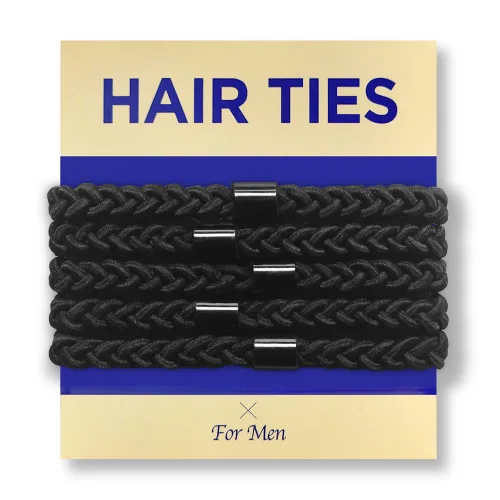 HAVHAF Lazos trenzados para el cabello para hombres, para moños, rizados, gruesos, densos, elásticos para el cabello para chicos, sin daños y Negro