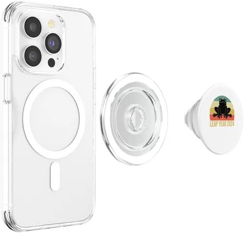 Miniatura 4 de Leap Frog Year Day 2024 Birthday February 29th Rainbow Retro PopSockets MagSafe PopGrip for iPhone