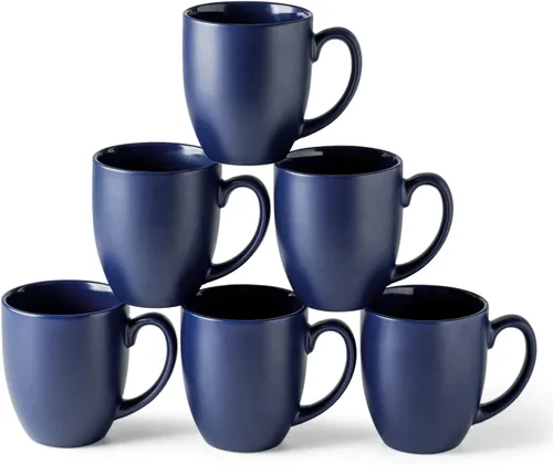 Miniatura 14 de AmorArc Juego de 6 tazas de café de 16 onzas, tazas de café grandes de cerámica para hombre, mujer, papá, mamá, tazas de café modernas con asa