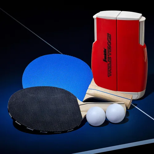 Miniatura 7 de Franklin Sports - Juego de tenis de mesa portátil para llevar, red de ping pong + (2) paletas, pelotas de ping pong incluidas, 2 jugadores Portable