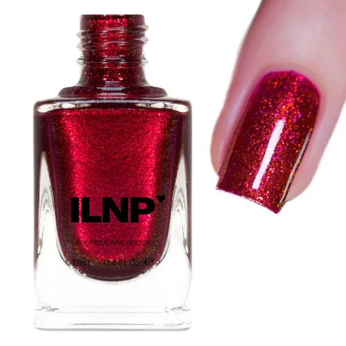 ILNP Ruby - Esmalte de uñas rojo brillante con brillo vibrante