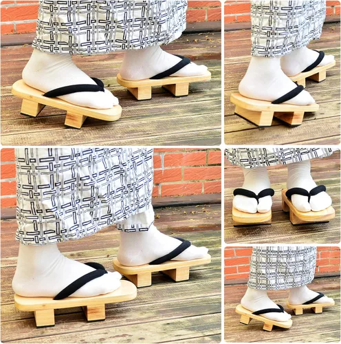 Miniatura 4 de Japanese Wooden Clogs with Tabi Socks For Men Women