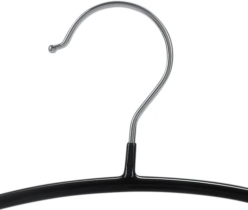 Miniatura 4 de Tosnail Paquete de 20 perchas negras de contorno súper antideslizantes para camisas, perchas para suéteres, solución de suspensión sin hoyuelos