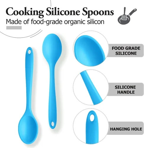 Miniatura 3 de 2 cucharas de silicona para cocinar, resistentes al calor, cucharas de mezcla antiadherentes para cocina, hornear, agitar, mezclar, herramientas