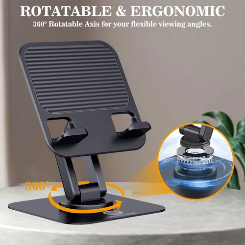 Miniatura 4 de OCYCLONE Soporte para iPad, soporte plegable ajustable giratorio de 360° para tablet iPad compatible con Kindle Tablet iPad de 4 a 15.6 pulgadas