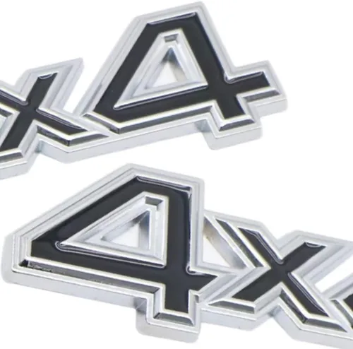 Miniatura 4 de 2 emblemas cromados de aleación de zinc 3D 4 x 4, aptos para SUV y camionetas 4Wd universales para guardabarros laterales de automóvil