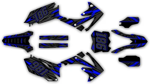 Kit de gráficos para Honda CRF250R 2010-13 y CRF450R 2009-2012 Serie TWITCH Azul 09 Mil - Adhesivo para moto de motocross, calcomanía para bicicleta