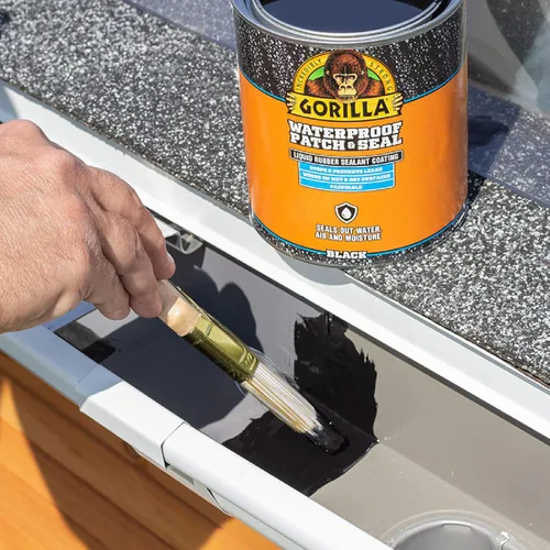 Miniatura 5 de Gorilla Patch & Seal - Sellador impermeable de goma líquida, negro, 32 onzas (paquete de 1), sella el agua, el aire y la humedad