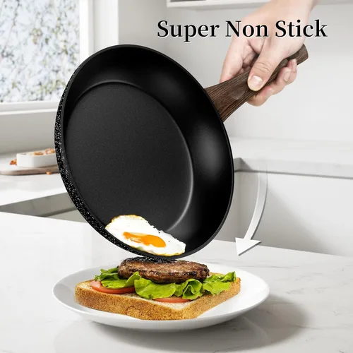 Miniatura 3 de Innerwell Sartén antiadherente, sartén antiadherente para huevos, no tóxica, sartenes pequeñas para tortillas, compatible con inducción, sartenes