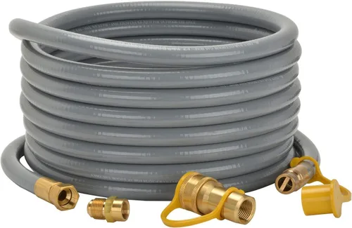 Miniatura 8 de only fire - Manguera de gas natural de 12 pies y 1/2 pulgada de diámetro interno con conjunto de accesorios de conexión rápida para aparatos de baja