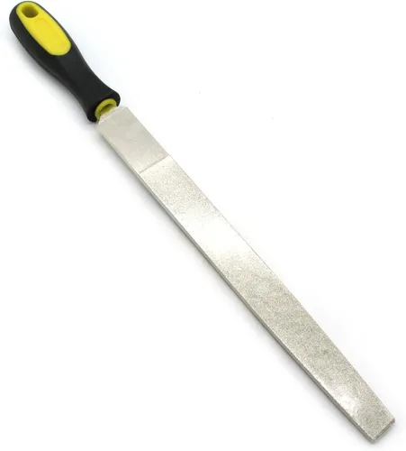 Miniatura 4 de TMAX Lima plana con revestimiento de diamante de 10 pulgadas (9.8 in) de largo, grano 80 grueso, mango plano recubierto de diamante, herramientas