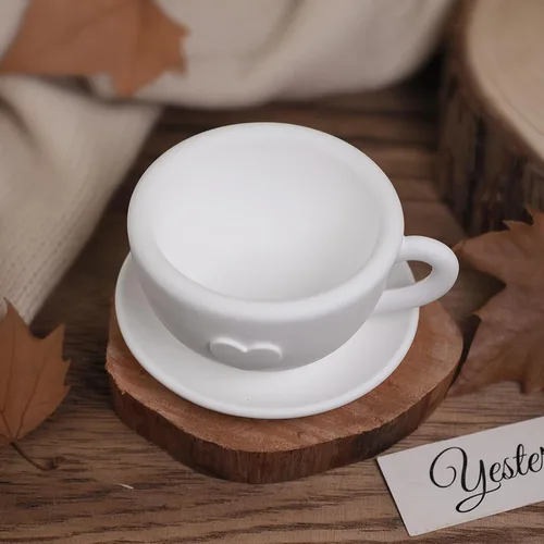 Miniatura 6 de Wehous Juego de moldes de silicona con forma de taza de té y platillo, recipiente de resina creativa, bandeja de almacenamiento de frascos, soporte