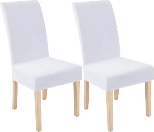 Miniatura 25 de smiry - Fundas para sillas de comedor de terciopelo elástico y suave, extraíbles, Terciopelo, Beige