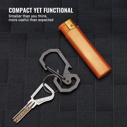 Miniatura 6 de TACRAY Clip de llavero de mosquetón compacto, titular de la llave EDC de titanio, Gancho de llavero anti-pérdida, Llavero multiherramienta