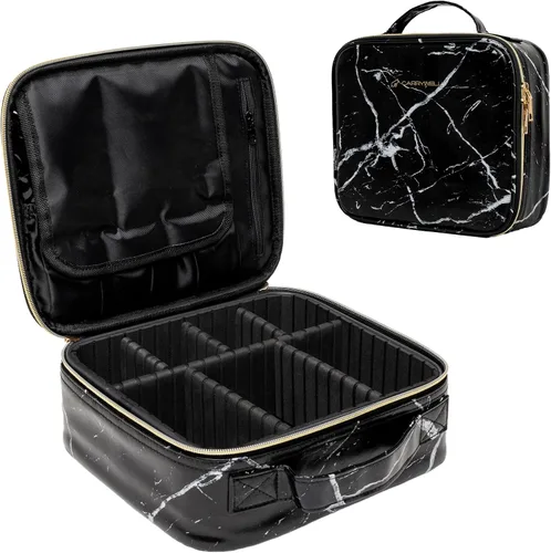 Miniatura 11 de Carrywell Estuche de viaje para maquillaje, no hecho en China, estuche de tren duro para cosméticos, organizador portátil de artistas de belleza