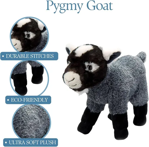 Miniatura 3 de The Petting Zoo Peluche de cabra pigmea, regalos para niños, animales salvajes de granero de vida silvestre, juguete de peluche de cabra, 12 pulgadas