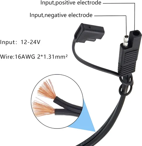 Miniatura 5 de GELRHONR SAE - Cable de conexión rápida a USB para motocicleta, puerto USB de 5 V 2.1 A, enchufe de alimentación con cubierta impermeable