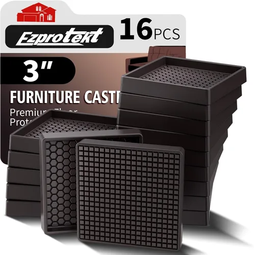Miniatura 27 de Ezprotekt Almohadillas Antideslizantes para Muebles, 8 Piezas Copas de Ruedas de Goma Antideslizantes de 2.5", Posavasos Antideslizantes