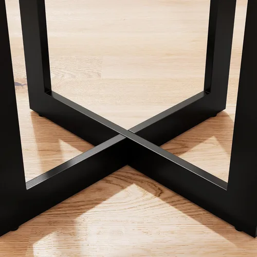 Miniatura 7 de Mesa auxiliar redonda de vidrio negro de 2 niveles, mesa auxiliar circular para sofá con vidrio templado de 0.315 in, mesa de noche transparente