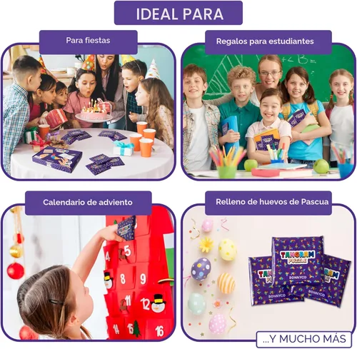 Miniatura 9 de BONNYCO Tangram Puzzle Paquete de Madera de 30 Recuerdos de Fiesta para Niños. Rellenos de Bolsas de Dulces para Niños de 3-5, 4-8, Regalos