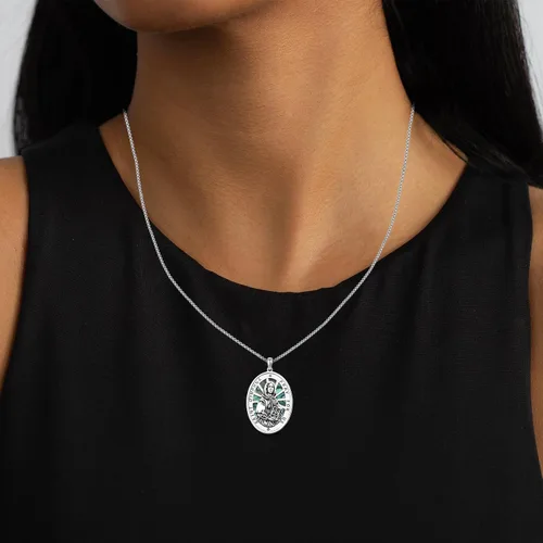 Miniatura 194 de Collar de plata de ley 925 con medalla de San Patrón, colgante de protección católica, amuleto, joyería religiosa para hombres y mujeres