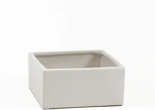 Miniatura 18 de WGV - Jarrón de cerámica con bloque a granel, ancho de 6 pulgadas, alto 4 pulgadas, elegante maceta cuadrada corta, floral, terrario, cómoda