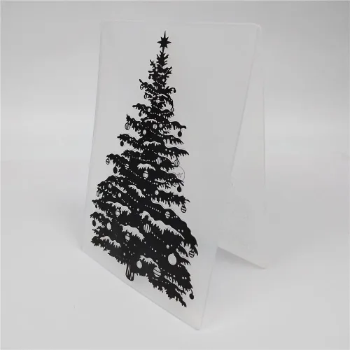 Miniatura 4 de DzIxY Carpetas de plástico en relieve para árbol de Navidad, suministros de fabricación de tarjetas, plantillas de álbum de recortes 3D, plantillas