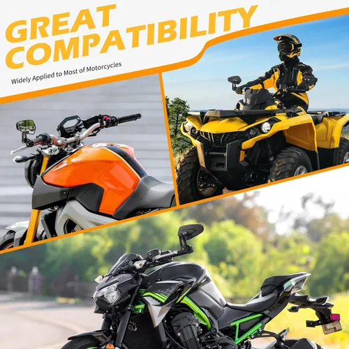Miniatura 9 de Espejos retrovisores negros de aluminio CNC para extremos de manillar de motocicleta Compatible con GROM MSX125 CB500F Kawasaki Z125 pro Z650 Z750