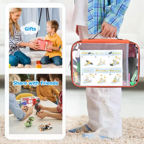 Miniatura 5 de Rexmica Bolsa organizadora de almacenamiento de juguetes de 4 piezas, estuche organizador de viaje para bloques de construcción, muñecas