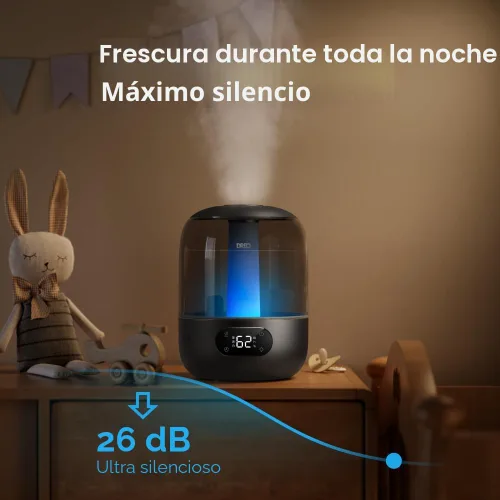 Miniatura 3 de DREO Humidificadores para dormitorio, 3L de llenado superior 30H y 26dB Tiempo de funcionamiento silencioso para habitaciones grandes, humidificador