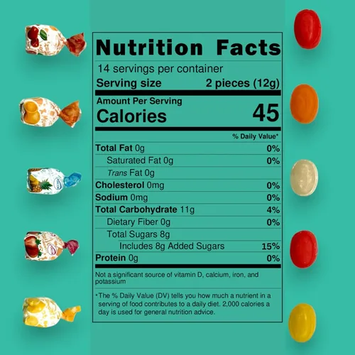 Miniatura 2 de Caramelo duro relleno de frutas 1.5 libras aproximadamente 90 piezas Bonos de frutas surtidos envueltos individualmente, naranja, limón, fresa