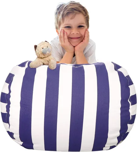 Miniatura 32 de Aubliss Puf de Almacenamiento de Animales de Peluche, Silla Puf de Unicornio, Stuff 'n Sit para Niños, Mediano 32" - Lona Unicornio Azul Azul