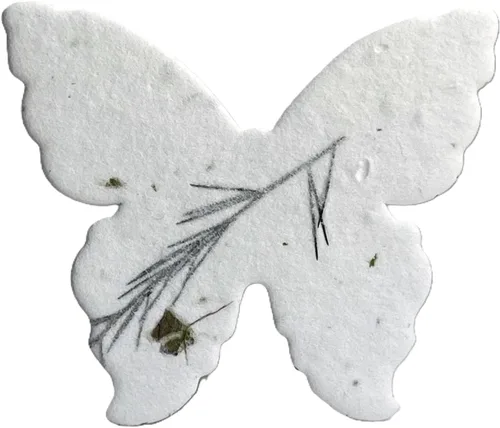 Miniatura 6 de Of The Earth Papel hecho a mano – Papel de semillas de flores silvestres con forma de mariposa – Grande 3 pulgadas – Juego de 100