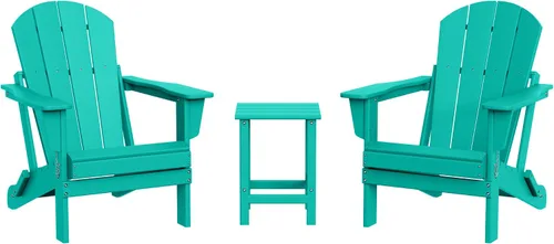 Miniatura 54 de WestinTrends Malibu HDPE - Silla plegable Adirondack de polietileno para exteriores, color negro