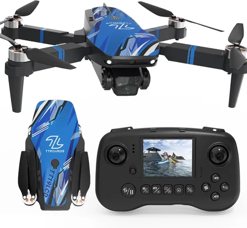 Dron TTROARDS con cámara 4K para adultos, dron FPV con pantalla, motor sin escobillas profesional, evitación de obstáculos de 270°, posicionamiento