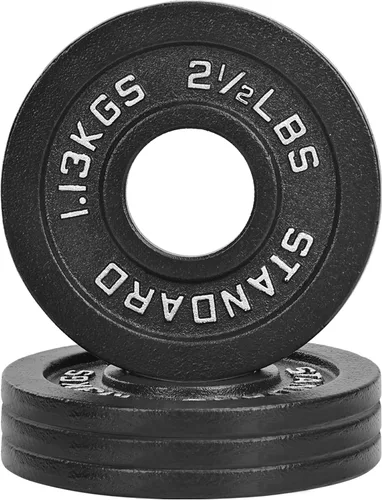 Fitvids 2-Inch Olympic Cast Iron Weight Plate for Strength Training & Weightlifting, Multiple Sizes