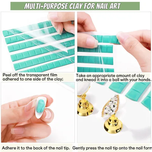 Miniatura 4 de Arcilla reutilizable para arte de uñas, arcilla adhesiva para uñas, puntas de uñas postizas profesionales, herramienta de manicura adhesiva