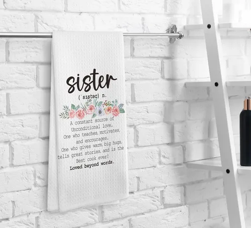 Miniatura 3 de Regalos para Hermanas Toallas de Cocina y Paños de Cocina, Las Mejores Toallas de Mano para Hermanas Paños de Cocina para Baño y Cocina, 16x24