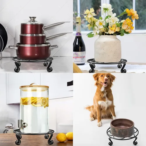 Miniatura 5 de Yimobra Paquete de 2 soportes para macetas resistentes para macetas para interiores y exteriores, metal a prueba de óxido, contenedor de jardín