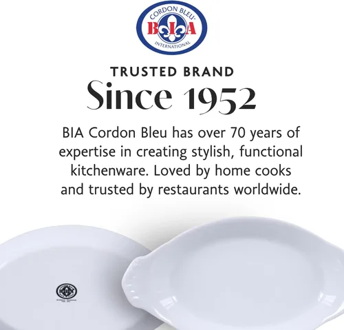 Miniatura 7 de BIA Cordon Bleu Juego de 2 utensilios para hornear clásicos, platos ovalados gratinados, aptos para microondas, horno y lavavajillas, porcelana