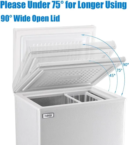 Miniatura 3 de Congeladores de pecho compactos mini congelador profundo WANAI 3.5 pies cúbicos independiente puerta superior congelador para dormitorio, oficina