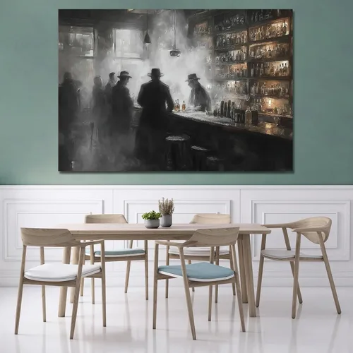 Miniatura 3 de CIDLNMY Póster de lienzo de la época de la Prohibición Speakeasy, póster vintage de la vida nocturna de los años 1920, arte de pared para salón