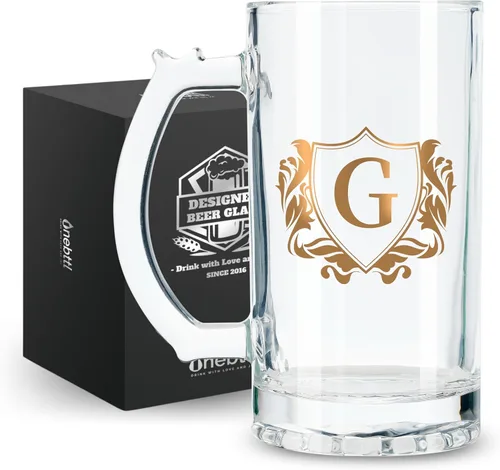 Miniatura 10 de Onebttl Regalos personalizados de cerveza para hombres amantes de la cerveza, taza de cerveza pesada de 17 onzas con asa para jefe como regalo