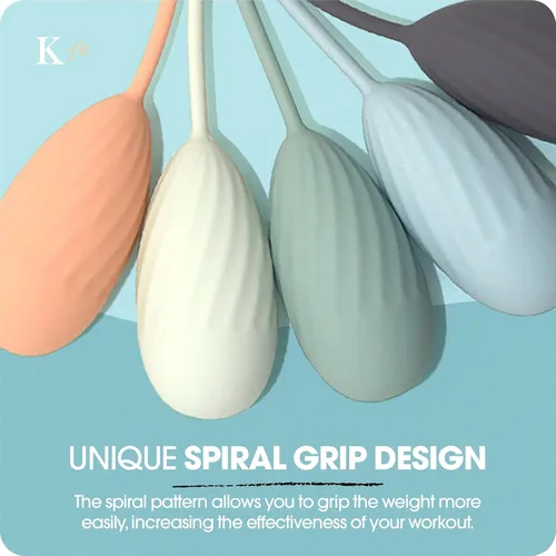 Miniatura 6 de K-Fit Spiral Grip - Sistema de pesas Kegel - Juego de entrenamiento de fuerza progresiva para ejercicio de apriete, silicona de grado médico, diseño